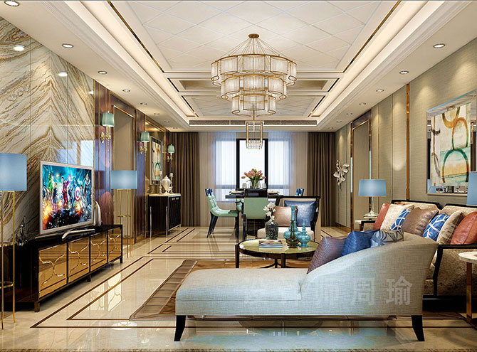 啪啪视频欧美世纪江尚三室两厅168平装修设计效果欣赏